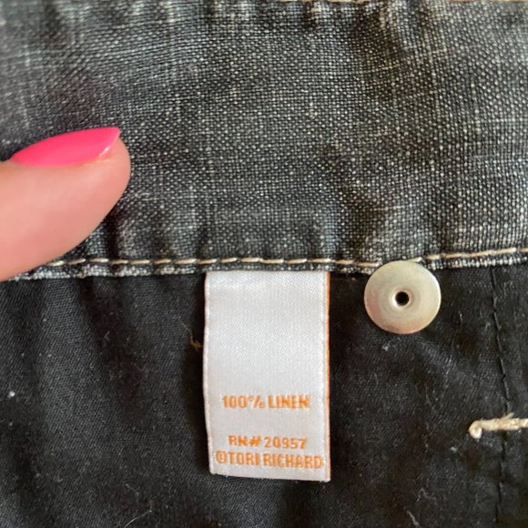 Tori Richard Black Linen Mini Skirt - Picture 6 of 6